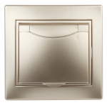 Розетка Intro Plano 1-203-04 с заземлением 2P+E Schuko с крышкой 16А-250В IP20 СУ шампань Розетка Intro Plano 1-203-04 с заземлением 2P+E Schuko с крышкой 16А-250В IP20 СУ шампань