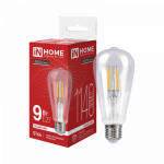Лампа светодиодная LED-ST64-deco 9Вт 230В Е27 4000К 1140Лм прозрачная IN HOME Лампа светодиодная LED-ST64-deco 9Вт 230В Е27 4000К 1140Лм прозрачная IN HOME