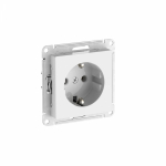 ATLASDESIGN РОЗЕТКА с заземлением, 16А, механизм, БЕЛЫЙ