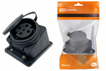 Колодка 1гн с З/К черная каучук с крышкой настенная 3Р+РЕ 32А 380В IP44 TDM (12)