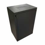 WRline Шкаф настенный 19-дюймовый (19"), 18U, 908x600х600мм, стеклянная дверь, цвет черный (RAL 9004) (разобранный)