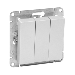 Механизм выключателя, трёхклавишный, алюминий Эпика EKF