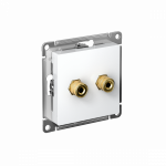 Розетка 2гн аудио+аудио с/у белый разъем "банан" механизм AtlasDesign Systeme Electric (10)