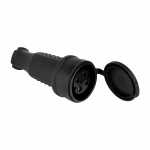 Колодка 1гн с З/К черная каучук переносная с крышкой 380В 3P+PE 32A IP44 EKF PROxima