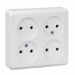 Розетка 4гн без З/К о/у белый 16А IP20 Этюд Systeme Electric  (1/7)