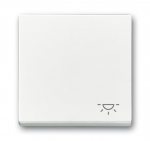Клавиша одинарная перекидная символ «свет» пластик белый глянцевая ABB Накладки Future/Axcent/Carat/ДИНАСТИЯ