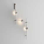 Technical Готовая конструкция настенная прямая 1м х 1м х 1м со светильниками Plato 3 шт. и блоком питания, платина