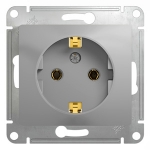 Розетка 1гн с З/К с/у алюминий механизм 16А Glossa Systeme Electric  (1/20/160)