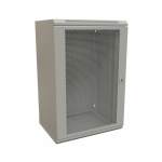 WRline Шкаф настенный 19-дюймовый (19"), 18U, 908x600х600мм, перфорированная металлическая дверь с замком, цвет серый (RAL 7035) (разобранный)