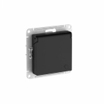 ATLASDESIGN РОЗЕТКА с заземл. со шторками с крышкой, 16А, IP20, механизм, КАРБОН