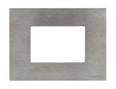 Рамка 1.5-пост. без перегородки цвет нержавеющая сталь матовый, металл горизонтальная, IP20 Zenit ABB
