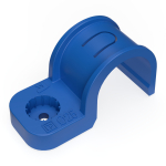 Крепеж-скоба пластиковая односторонняя для прямого монтажа  атмосферостойкая синяя в п/э d25 мм (50шт/450шт уп/кор) Промрукав