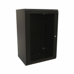 WRline Шкаф настенный 19-дюймовый (19"), 18U, 908x600х600мм, перфорированная металлическая дверь с замком, цвет черный (RAL 9004) (разобранный)