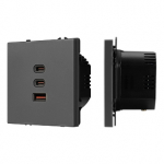 ARL NOBE USB Розетка тип А+С+С софт-тач серый базальт SCT-MUACC-SFPL-FC-GR (65W, QC3) (Arlight, -) ARL NOBE USB Розетка тип А+С+С софт-тач серый базальт SCT-MUACC-SFPL-FC-GR (65W, QC3) (Arlight, -)