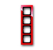 Рамка 4-пост. цвет красный глянцевый, пластик горизонт. и вертик., IP20 Axcent ABB