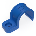 Крепеж-скоба пластиковая односторонняя для прямого монтажа  атмосферостойкая синяя в п/э d32 мм (25шт/375шт уп/кор) Промрукав