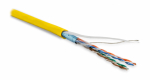 Кабель витая пара, экранированная F/UTP, категория 5e, 4 пары (26 AWG), многожильный (patch), экран - ф Hyperline FUTP4-C5E-P26-IN-LSZH-YL-100 (100м)