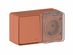 ATLASDESIGN PROFI IP54 О/У БЛОК: РОЗЕТКА с заземл. со шт., 16А, ВЫКЛЮЧАТЕЛЬ 1-клав., 10АХ, ТЕРРАКОТОВЫЙ ATLASDESIGN PROFI IP54 О/У БЛОК: РОЗЕТКА с заземл. со шт., 16А, ВЫКЛЮЧАТЕЛЬ 1-клав., 10АХ, ТЕРРАКОТОВЫЙ
