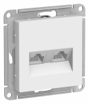 Розетка 2гн комп+комп RJ45+RJ45 с/у белый механизм кат.5е AtlasDesign Systeme Electric  (1/10)