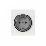 Розетка 1гн с З/К с крышк. шторки с/у перламутр механизм 16А MIELE ROUND KRANZ (1/100)
