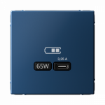 Розетка 1гн USB C с/у аквамарин механизм высокоскор.заряд. QC PD ArtGallery Systeme Electric (1/8/16)