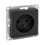 Механизм розетки, 16А, без заземления, со шторками, чёрный Эпика EKF