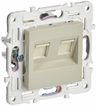 Розетка 2гн комп+комп RJ45+RJ45 с/у крем кат.6 механизм SK-K04B SKANDY IEK (1/10/100)