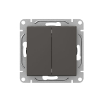 Механизм выключателя, двухклавишный, проходной, мокко Эпика EKF