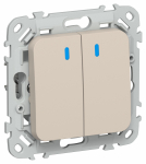 FLITE Выключ. 2-кл. с инд. 10А ВС12-1-1-ФлЛ льн. IEK