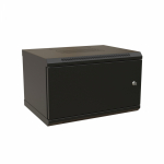 WRline Шкаф настенный 19-дюймовый (19"), 6U, 367x600х450мм, цельнометаллическая дверь с замком, цвет черный (RAL 9004) (разобранный)