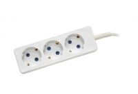 Удлинитель 3гн с З/К 3м белый 10А ПВС 3х0.75 КОСМОС  (1/30)