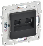 Розетка 2гн комп+комп RJ45+RJ45 с/у графит кат.6 механизм SK-K04G SKANDY IEK (1/10/100)