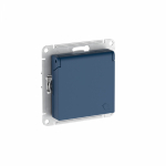 ATLASDESIGN РОЗЕТКА с заземл. со шторк. с крышкой, 16А, IP20, механизм, АКВАМАР