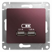 Розетка 2гн USB+USB с/у баклажан механизм Glossa Systeme Electric (1)