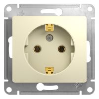 Розетка 1гн с 3/К с/у крем механизм 16А Glossa Systeme Electric (1/20)