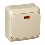 Выключатель 1кл прох с подсв о/у крем IP20 Этюд Systeme Electric  (1/25/200)