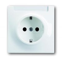 Розетка ABB Impuls 1-мест. механизм с накладкой с З/К скр. уст-ки16А 220-250В IP21 белый