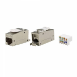 Модуль  Keystone RJ45 CAT6A экранированный, 90 градусов, серебристый(форм-фактор S10)
