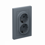Розетка 2гн с З/К шторки с/у грифель в сборе 16А AtlasDesign Systeme Electric (1/10)