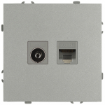 Розетка ЭРА Galaxy 15-3110-03 комбинированная RJ45+TV IP20 алюминий Розетка ЭРА Galaxy 15-3110-03 комбинированная RJ45+TV IP20 алюминий