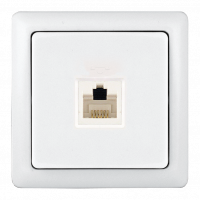 Розетка 1гн ТФ RJ11 о/у белый IP20 Хит Systeme Electric