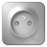 Розетка 1гн без З/К шторки о/у алюминий изол.пласт. 16А IP20 Blanca Schneider Electric
