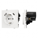 Механизм розетки с USB зарядкой SCT-TENDO-MUAC-SFPL-WH (230V, 16A) (Arlight, Матовый белый)