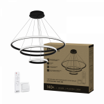 Светильник светодиодный ESTETIKA RING-140RC-3BL 140Вт 230В 3000-6500K 600/400/200 1.2м трос пульт ДУ черный IN HOME