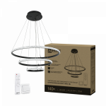 Светильник светодиодный ESTETIKA RING-MYSTERY-140RC-3BL 140Вт 3000-6500K 600/400/200 1.2м пульт ДУ черный IN HOME