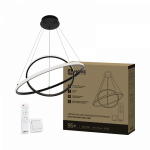 Светильник светодиодный ESTETIKA RING-95RC-2BL 95Вт 230В 3000-6500K 600/400 1.2м трос пульт ДУ черный IN HOME