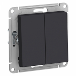 Выключатель 2кл кнопочный с/у карбон мех AtlasDesign Systeme Electric (1/5)