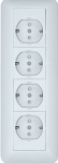 Розетка 4гн с З/К шторки о/у белый монт.пласт. 16А IP20 Прима Systeme Electric  (22)