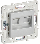 Розетка 2гн комп+комп RJ45+RJ45 с/у серебряный кат.6 механизм SK-K04S SKANDY IEK (1/10/100)