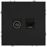 Розетка ЭРА Galaxy 15-3110-05 комбинированная RJ45+TV IP20 антрацит Розетка ЭРА Galaxy 15-3110-05 комбинированная RJ45+TV IP20 антрацит